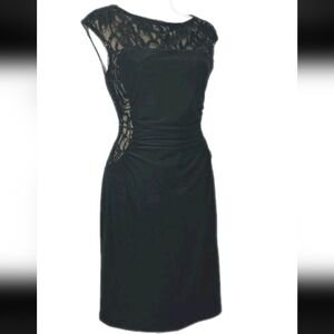 Lauren Ralph Lauren Women's Sleeveless Black Sequin Formal Dress Size 14 Classic